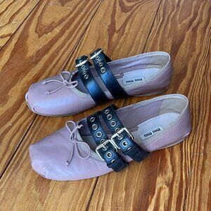 Miu Miu Double Strap Ballet Flats 39